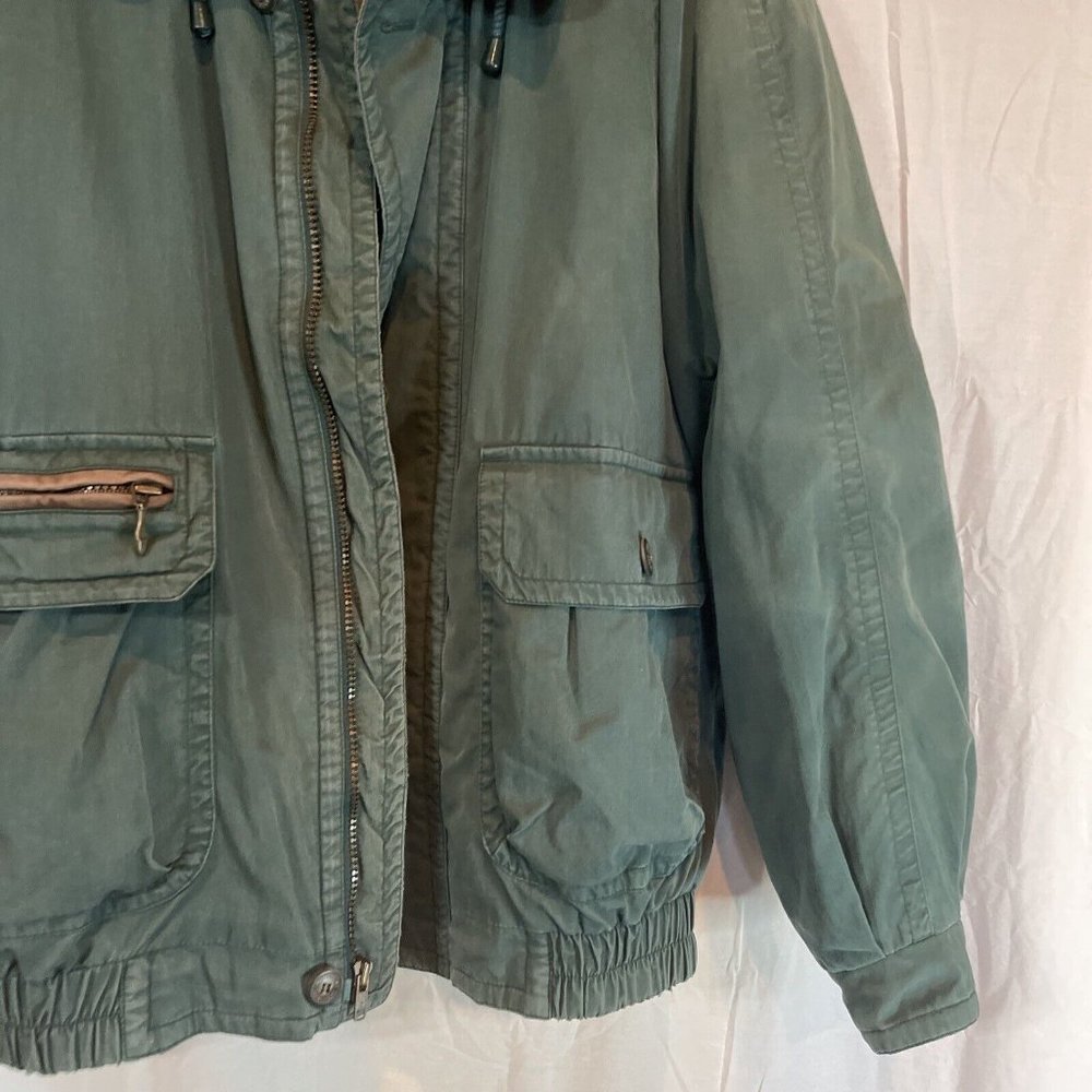 Vtg Women's Towne London Fog Green/Brown Jacket w/Zip In Lining Medium Pockets - Picture 4 of 15